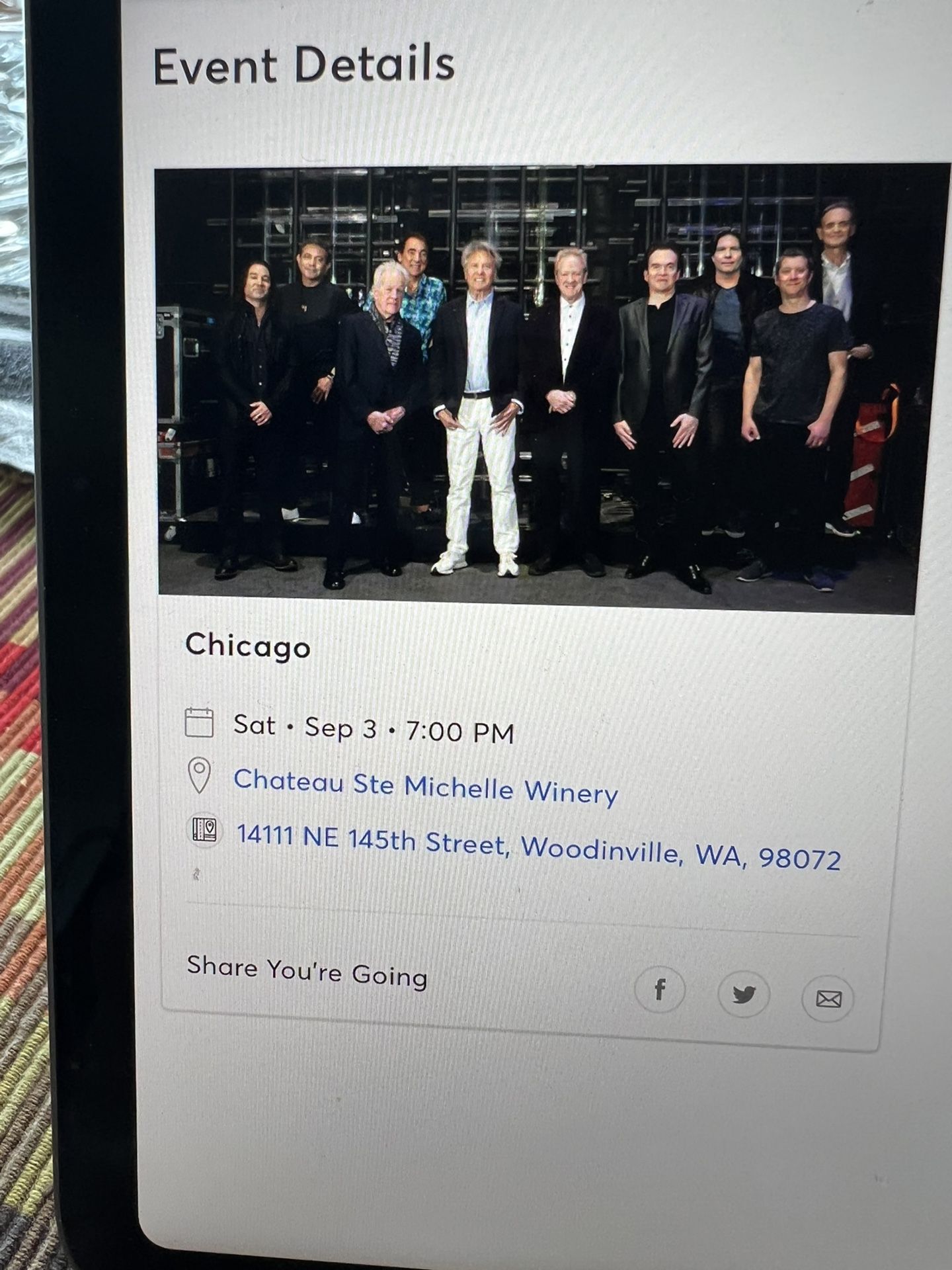Chicago Concert 9/3/22 $100 Pair