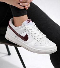 Women's Nike Dunk Low Retro SE Shoes - Summit White/Plum Chalk - Size 6, 6.5, 7, 8, 8.5