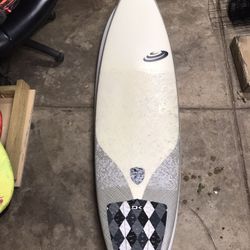 Surfboard hand shaped by Coil surfboards