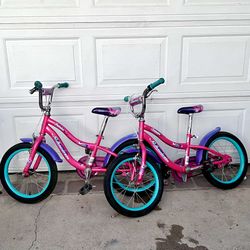 TWO Schwinn Jasmine Kids Bikes 16”