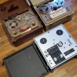 3 working tube amp reel to reel recorders