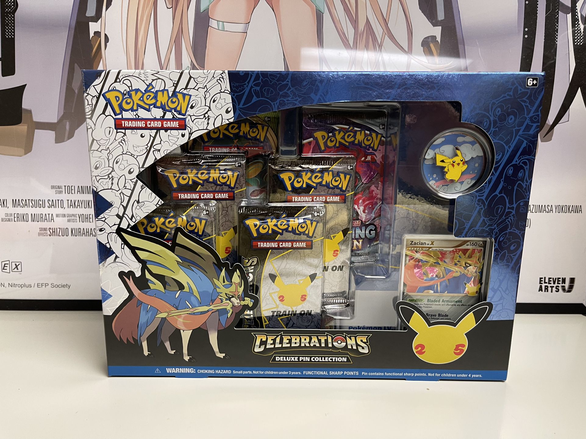 Pokemon trading Card Game: Celebrations Deluxe Pin Collection of Zacian
