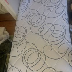 Twin Mattress And Box Spring, Wooden Bed Frame 