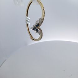 14K Gold Marquise Sapphire And Diamonds Ladies Bracelet 