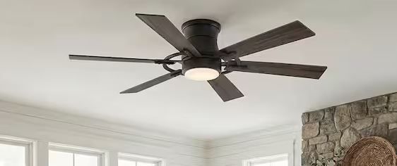 Makenna 52 in. White Color Changing Indoor LED Matte Black Ceiling Fan with Remote and Hubspace