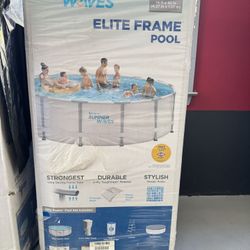 14ft Summer Waves Elite Frame Pool With Filter, Pump, Cover, Ladder