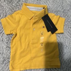 Tommy Hilfiger Yellow Baby Polo Shirt size 6-9 new 