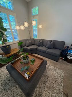 Gray modular sectional couch