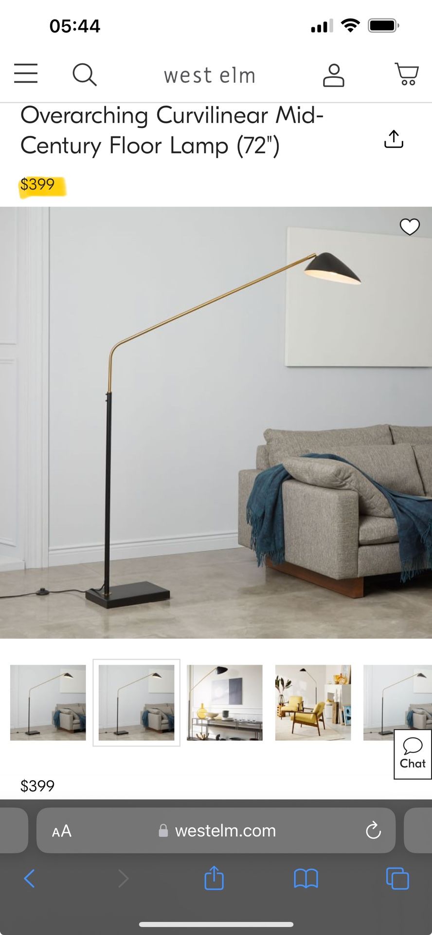 West Elm - Overarching Curvilinear Mid-Century Floor Lamp