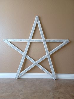 Home Decor Big White Wooden Star Measures W63" H59"