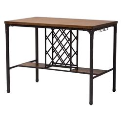 Gray counter height Pub Table with wine cage