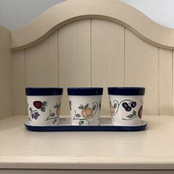 Princess House Orchard Medley Flower Pot Set 🌸