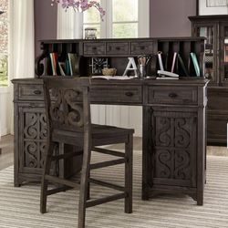 Counter Height Desk W Hutch and Chair