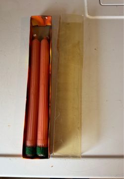 Terracotta Taper Candles Set of Two great for a Halloween display dinner
