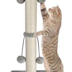 Large Cat Kitten Scratcher Post Dangling Toy Balls