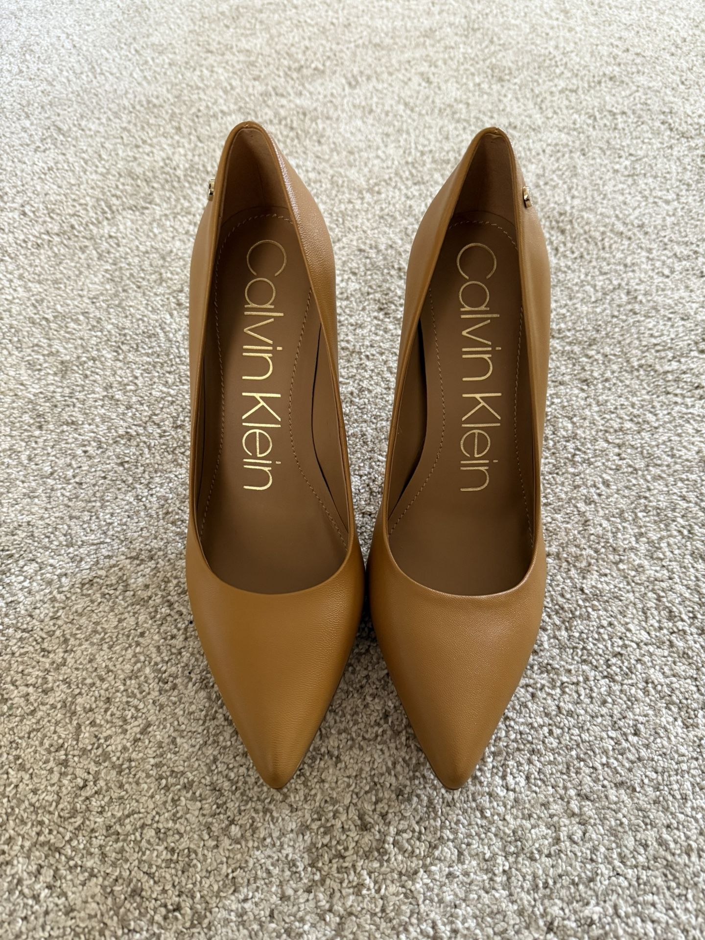 Calvin Klein Heels - Brady Kid Skin - Caramel - Size 8.5