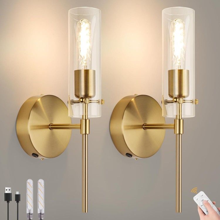 Battery Operated Wall Sconce Set Of Two Brand New