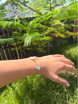 White Clover Bracelet 18K Gold PVD
