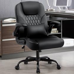 Leather Office Chair Swivel Lumbar Support for Short People Black Executive Office Chair PU,Leather Office Chair with Wheels,360° Swivel Rolling Chair