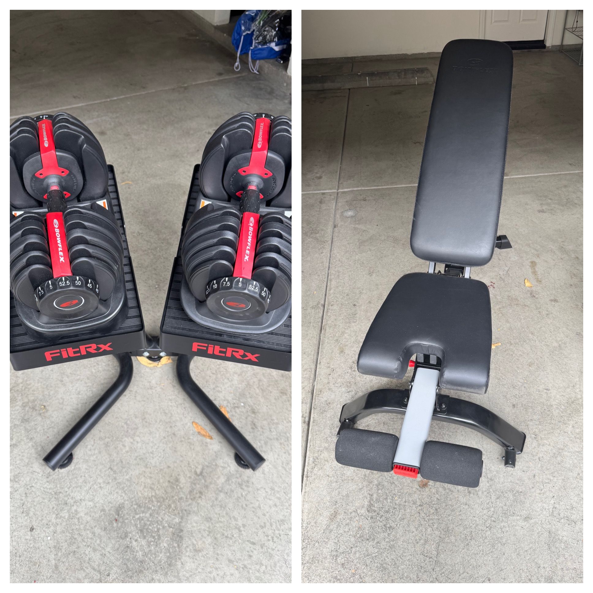 BOWFLEX Adjustable Dumbbells & Bench With Stand