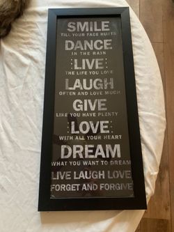 inspirational hanging framed picture