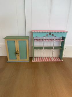 Painted Wooden Dollhouse Furniture Set