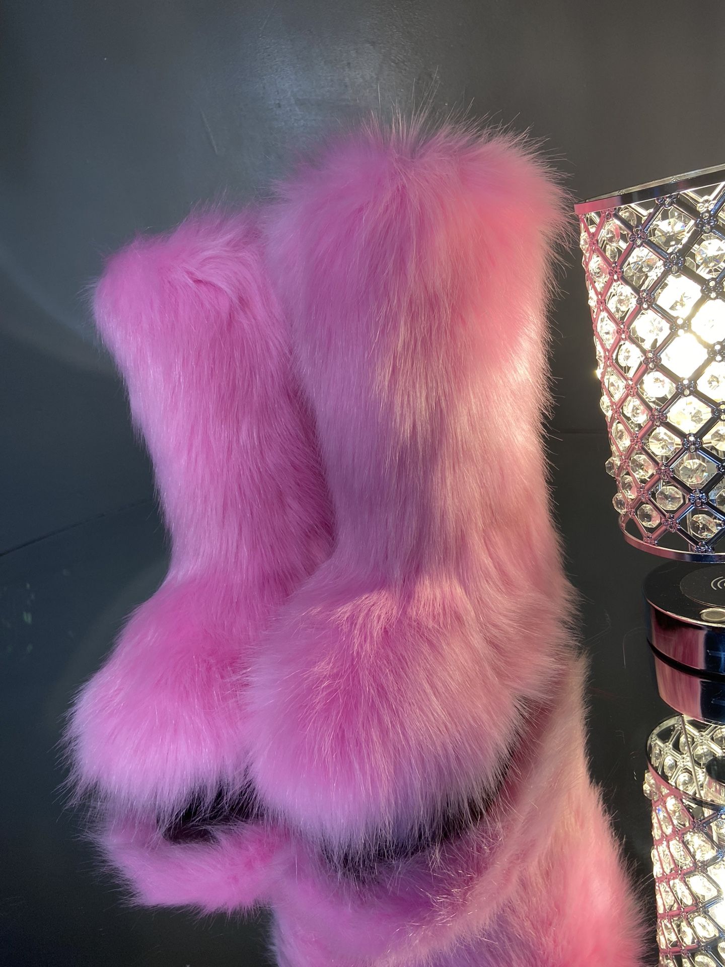 Pink Fur Boots Sizes 6.5,7,8.5,9,10.5,11,11.5