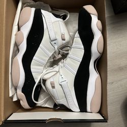 Jordan ring 6 black white- Fossil stone size 11