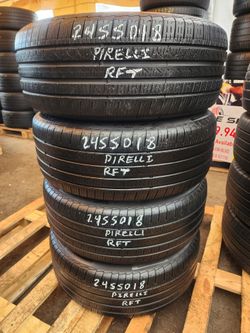 (2) 245 50R 18 PIRELLI CINTURATO P7 RUN FLAT TIRES 2455018 USED TIRES (PAIR) MOUNT BALANCE INCLUDED