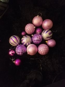 Pink and purple ornaments
