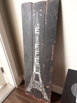 Vintage Industrial Eiffel Tower Wood Wall Art