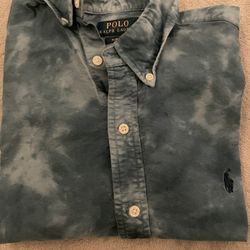 Polo Ralph Lauren Slim Fit Short Sleeve Button-Down Shirt – Medium Blue/White