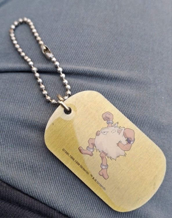 Vintage Pokemon Primeape Dogtag Necklace