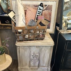 Vintage Side Table / Nightstand  With Storage 