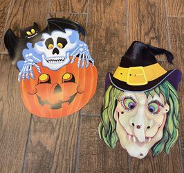 Vintage Eureka Halloween Die Cut Decorations Set of 2 - 1980s