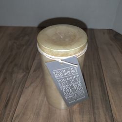 Bloom & Prosper Candle Co. Pillar Candle Vanilla Musk Richly Scented 3in x 6in. Packaging has some wear from age and storage. Sold as is.

