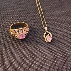 Gold and pink diamond designer jewelry