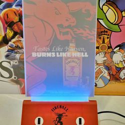 New 4 Port USB Charging Bank Station Fireball Light Sign Flyer Menu Holder