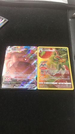 Greedent VMAX and Flapple Pokémon cards