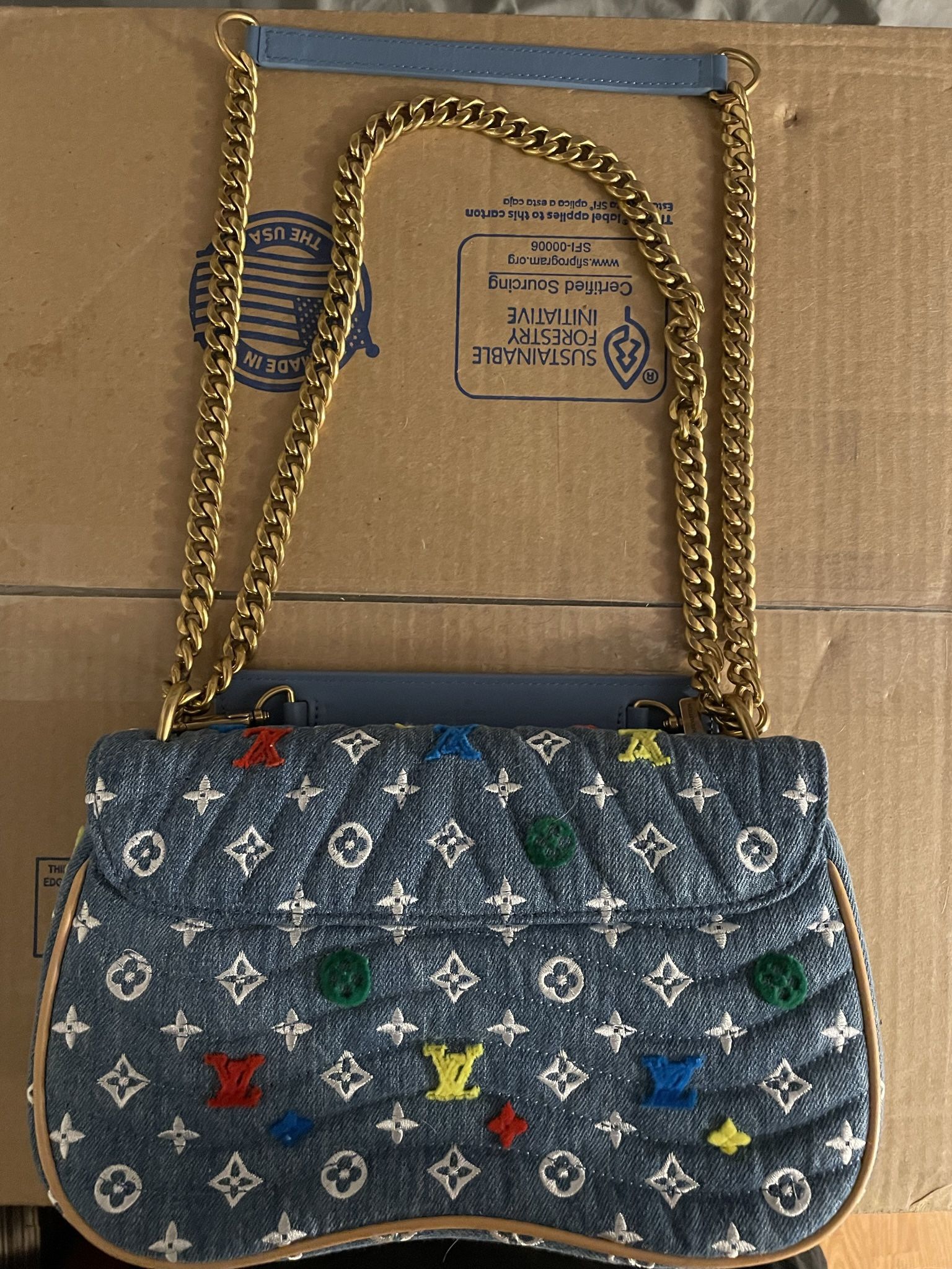 Louis Vuitton New Wave Chain Shoulder Bag Embroidered Monogram Denim for  Sale in Denham Springs, LA - OfferUp