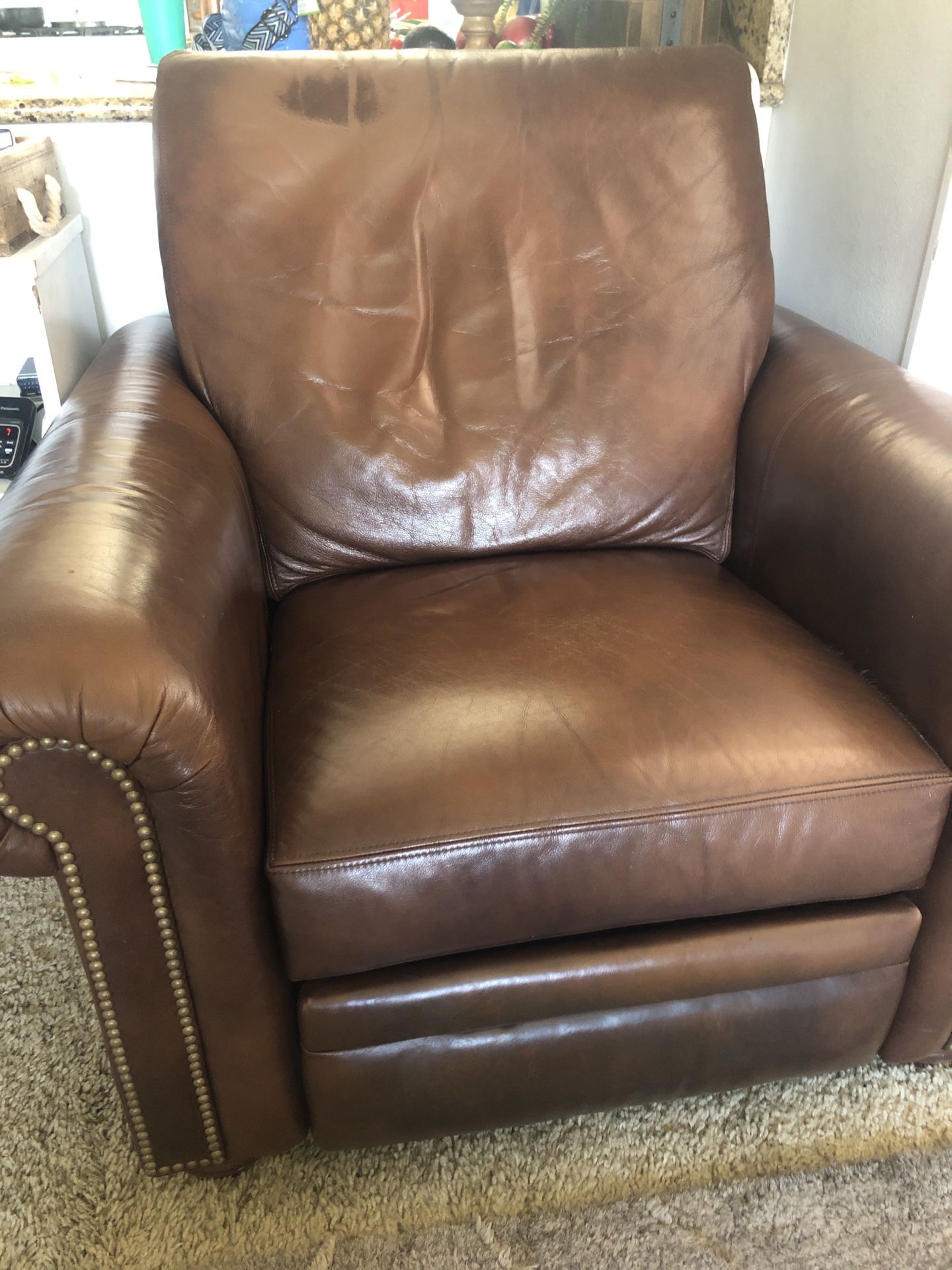 Ethan Allen Leather Recliner Chair 