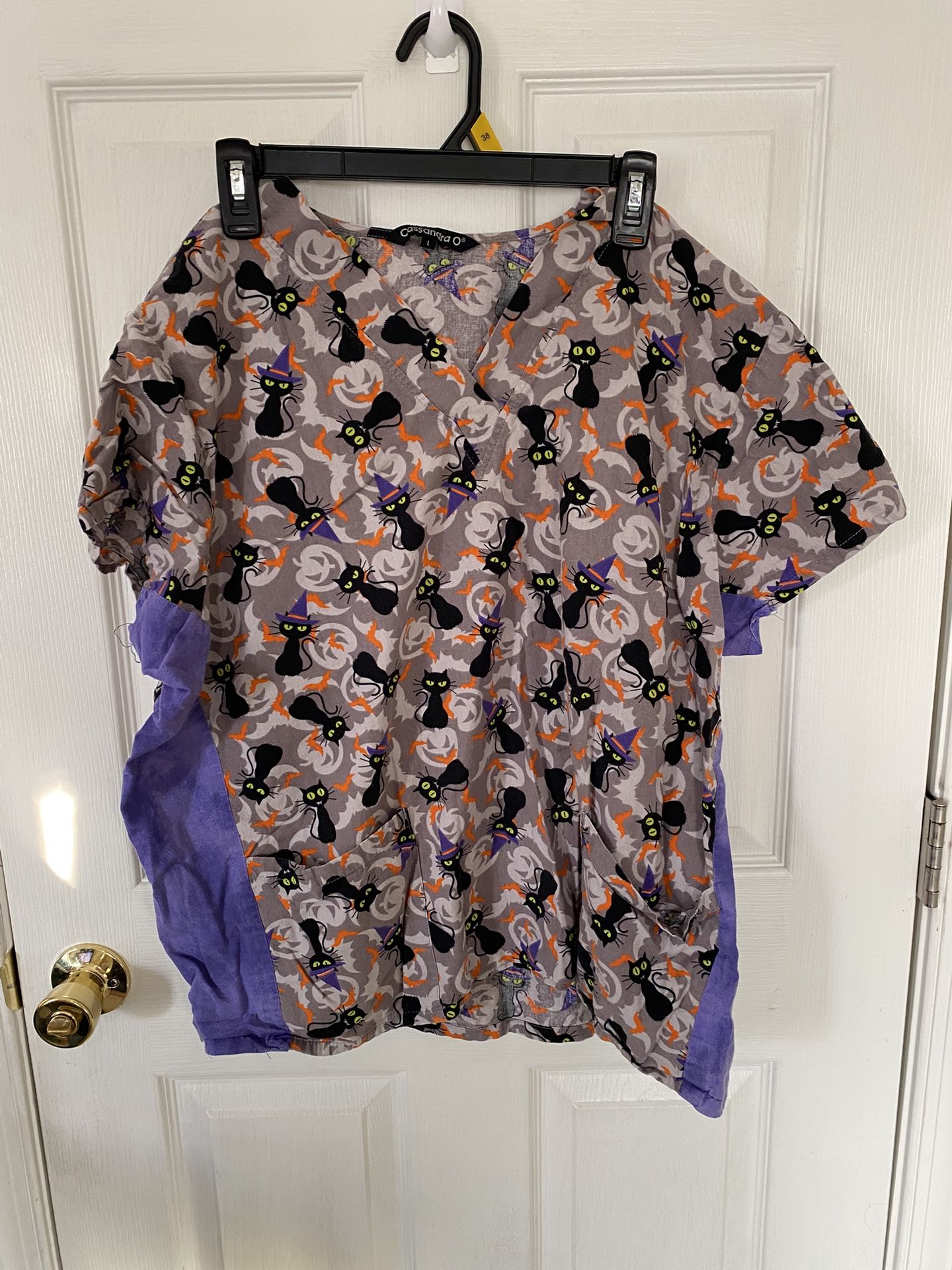 Halloween Themed Scrub Top