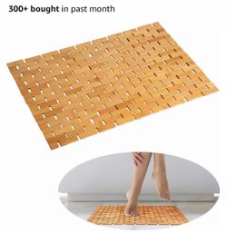 16x27” bamboo bath mat, new