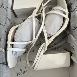 Lulus White Block Heel Sandal - 9