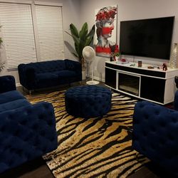 3 Pc Living Room Set And Tv Fire Place Stand For Sale