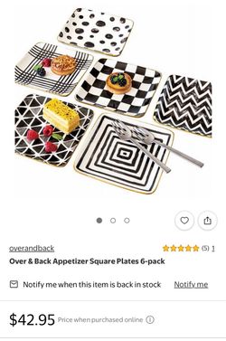 Over & Back Appetizer Square Plates 12 Pack