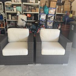 Fina Woven Outdoor Arm Chairs - Set Of 2