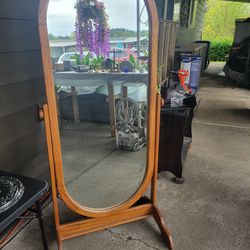 Oak Floor Mirror 