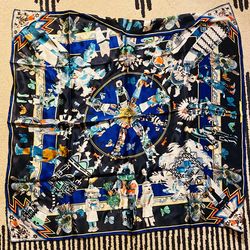 Hermes Silk Scarf Vintage 90s of Kachinas