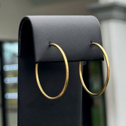 14k yellow gold round hoop earrings